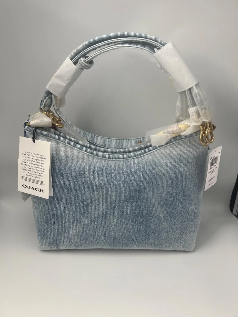 Laurel Shoulder Bag In Loved Denim With Charms